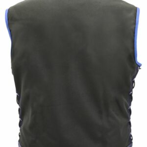 Men's SOA Style Side Lace Cordura Black with Blue Trim Vest