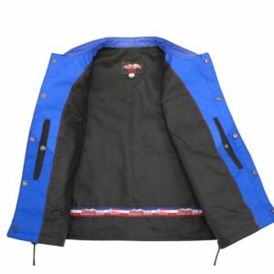 Men's SOA Style Side Lace Cordura Black with Blue Trim Vest