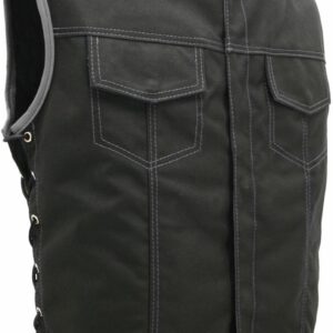Men's SOA Style Side Lace Cordura Black with Grey Trim Vest