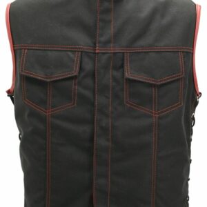 Men's SOA Style Side Lace Cordura Black with Red Trim Vest