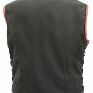 Men's SOA Style Side Lace Cordura Black with Red Trim Vest