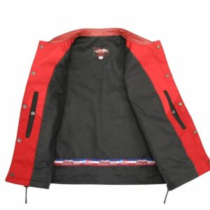 Men's SOA Style Side Lace Cordura Black with Red Trim Vest