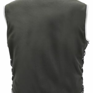Men's SOA Style Side Lace Cordura Black with White Trim Vest