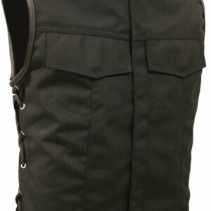 Men's SOA Style Side Lace Cordura Black and Black Trim Vest