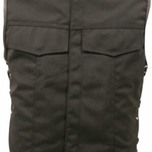 Men's SOA Style Side Lace Cordura Black and Black Trim Vest