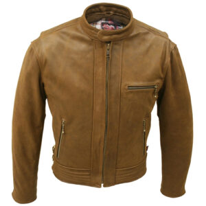 Men's Padded Vintage Leather Jacket