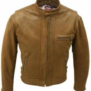 Men's Padded Vintage Leather Jacket