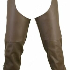 Men's Double Stitched Brown Leather Chaps