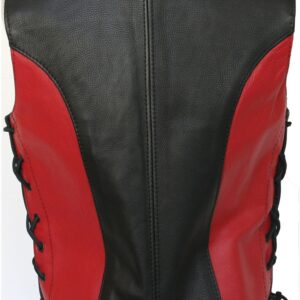 Women's Classic Red/Black Leather Vest