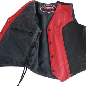 Women's Classic Red/Black Leather Vest