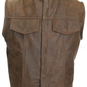 Men's Sons of Anarchy Style Brown Vintage Biker Vest