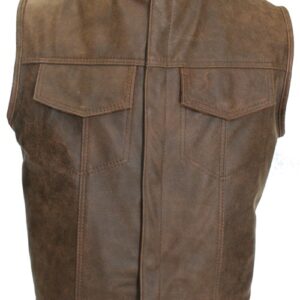 Men's Sons of Anarchy Style Brown Vintage Biker Vest
