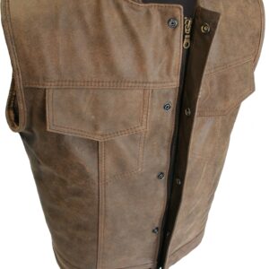 Men's Sons of Anarchy Style Brown Vintage Biker Vest