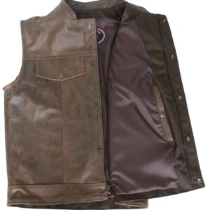 Men's Sons of Anarchy Style Brown Vintage Biker Vest