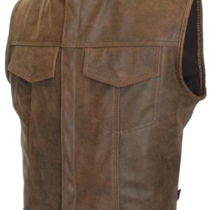 Men's Sons of Anarchy Style Brown Vintage Biker Vest