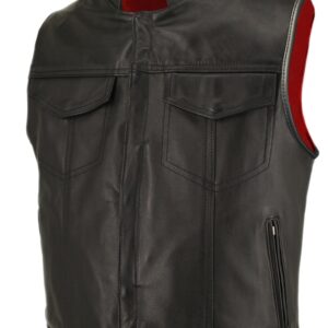 Men's Horsehide Stand Up Collar Denim Style Vest